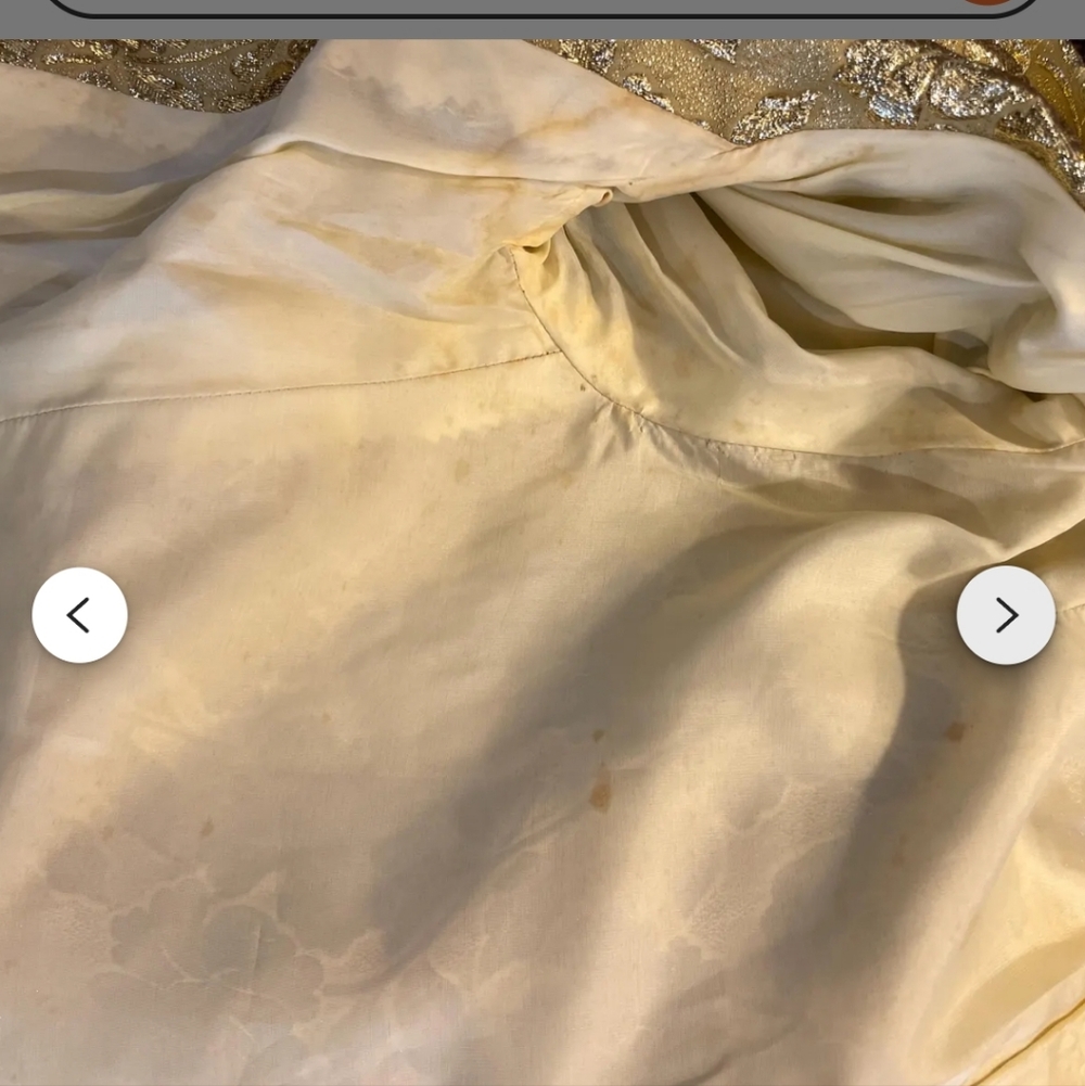True Vintage 1960s 3-Piece Set, 60s Metallic Gold Lurex Floral Brocade Dress - Picture 10 of 10